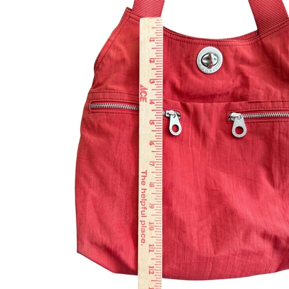 Baggallini Dual Zipper Utility Pockets Hobo Shoulder Bag Women's Red Orange - Picture 3 of 7